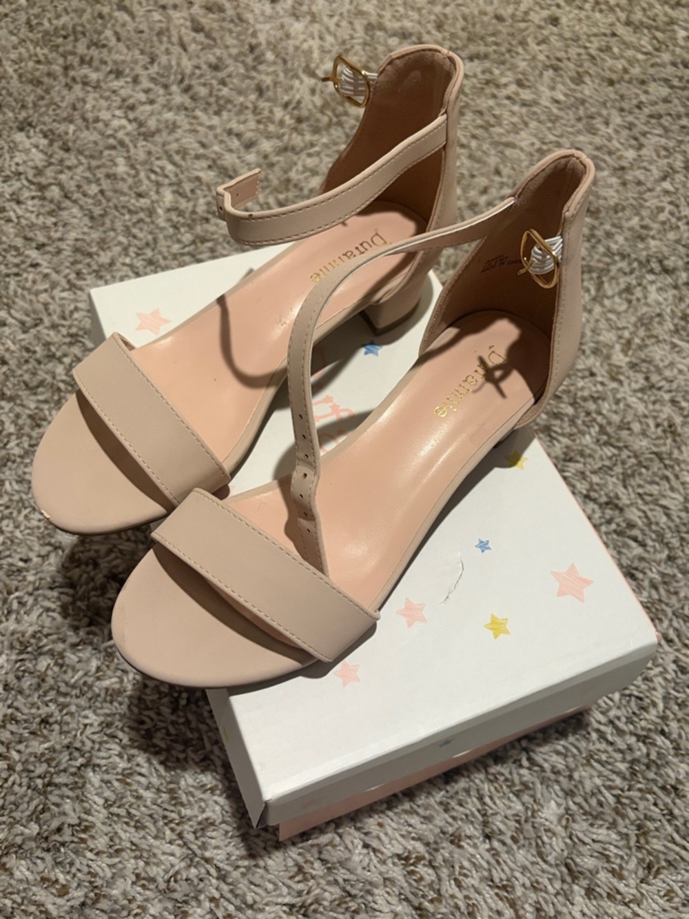 Dream Pairs Blush Pink Ankle-Strap Block Heel Sandals